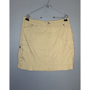 Alpine Design Cargo Skirt Womens 12 Beige Cotton Blend Zip Outdoor Gorpcore Cute